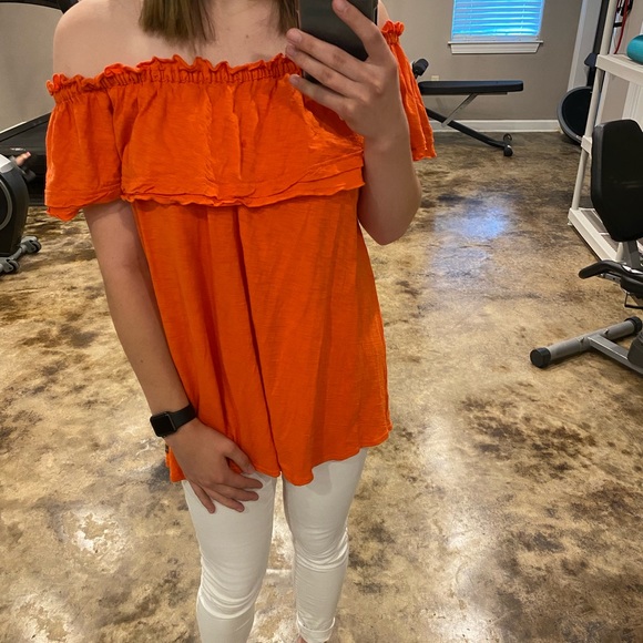 Matilda Jane Tops - XL Matilda Jane off the shoulder, orange/red top